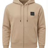 VRSC Couture Rubber Badge Zip Hoodie - Beige