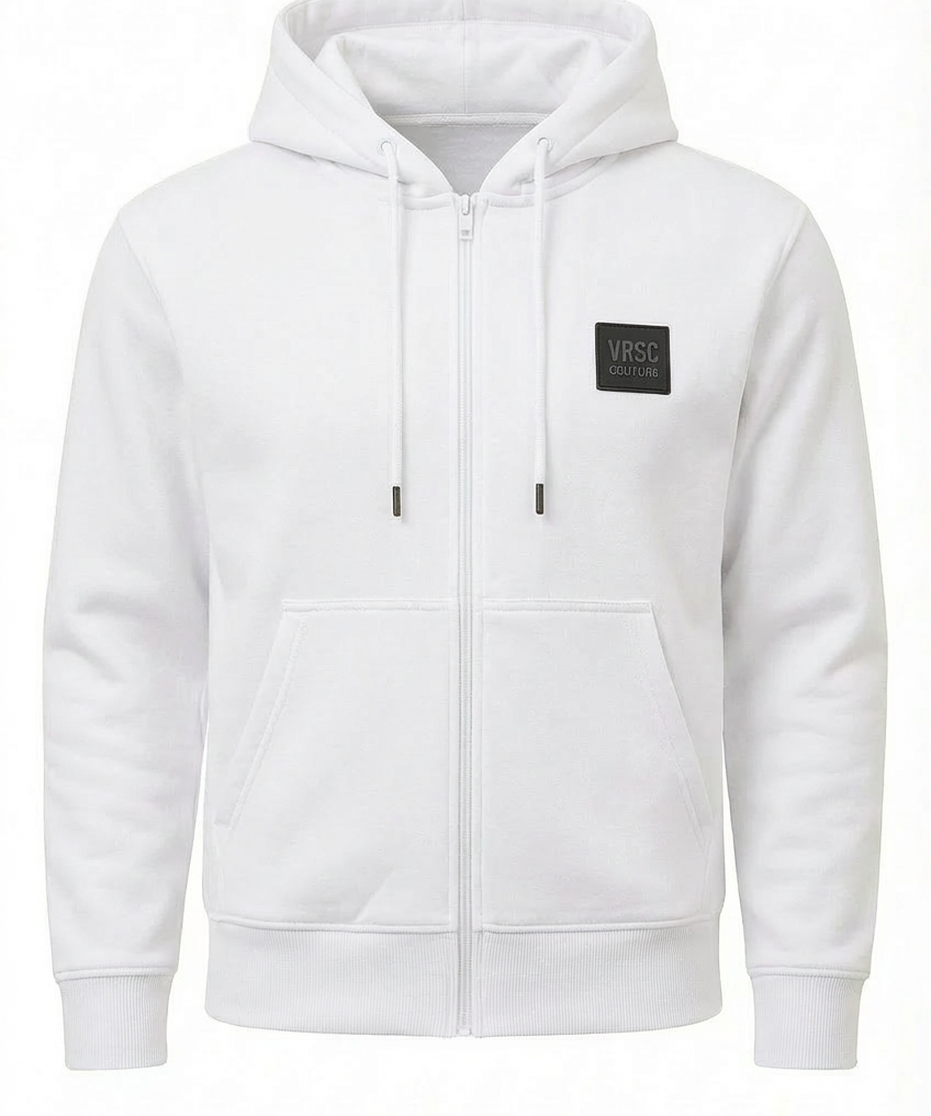 VRSC Couture Rubber Badge Zip Hoodie - Bianco