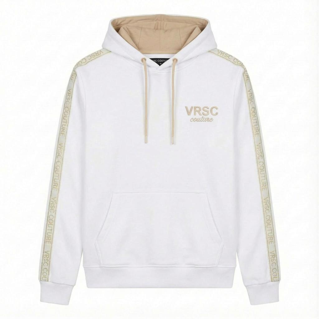 VRSC Couture Tape Logo Hoodie - Bianco
