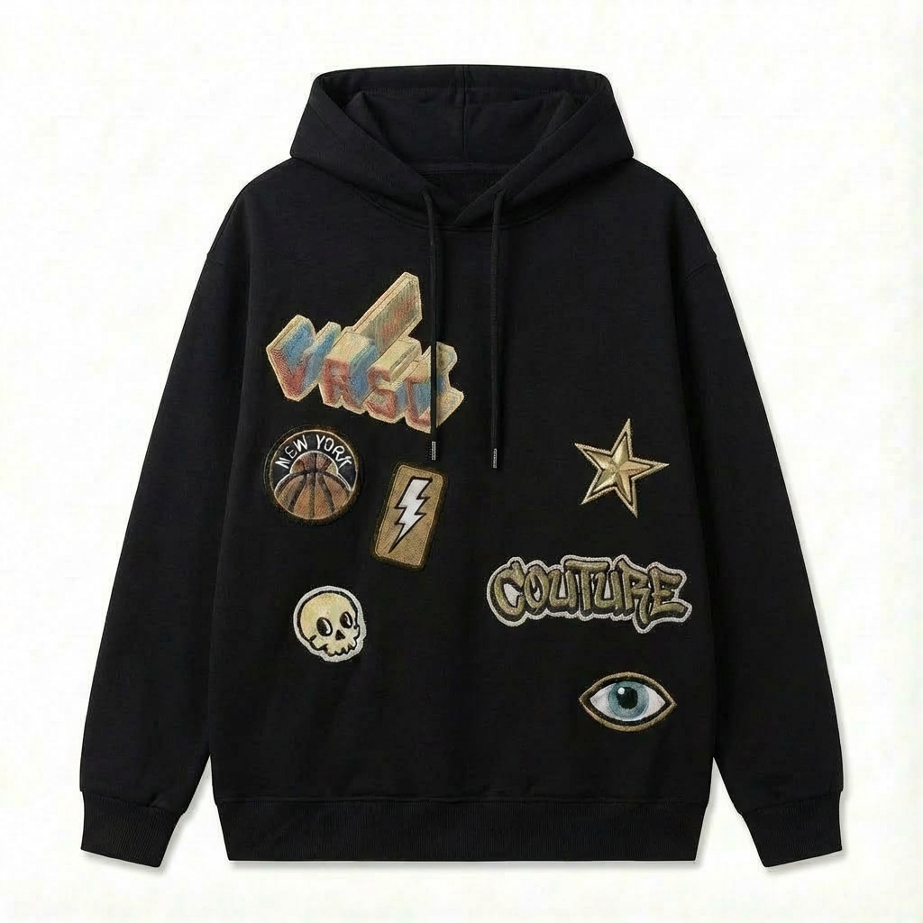 VRSC Couture Multi-Patch Hoodie - Nero