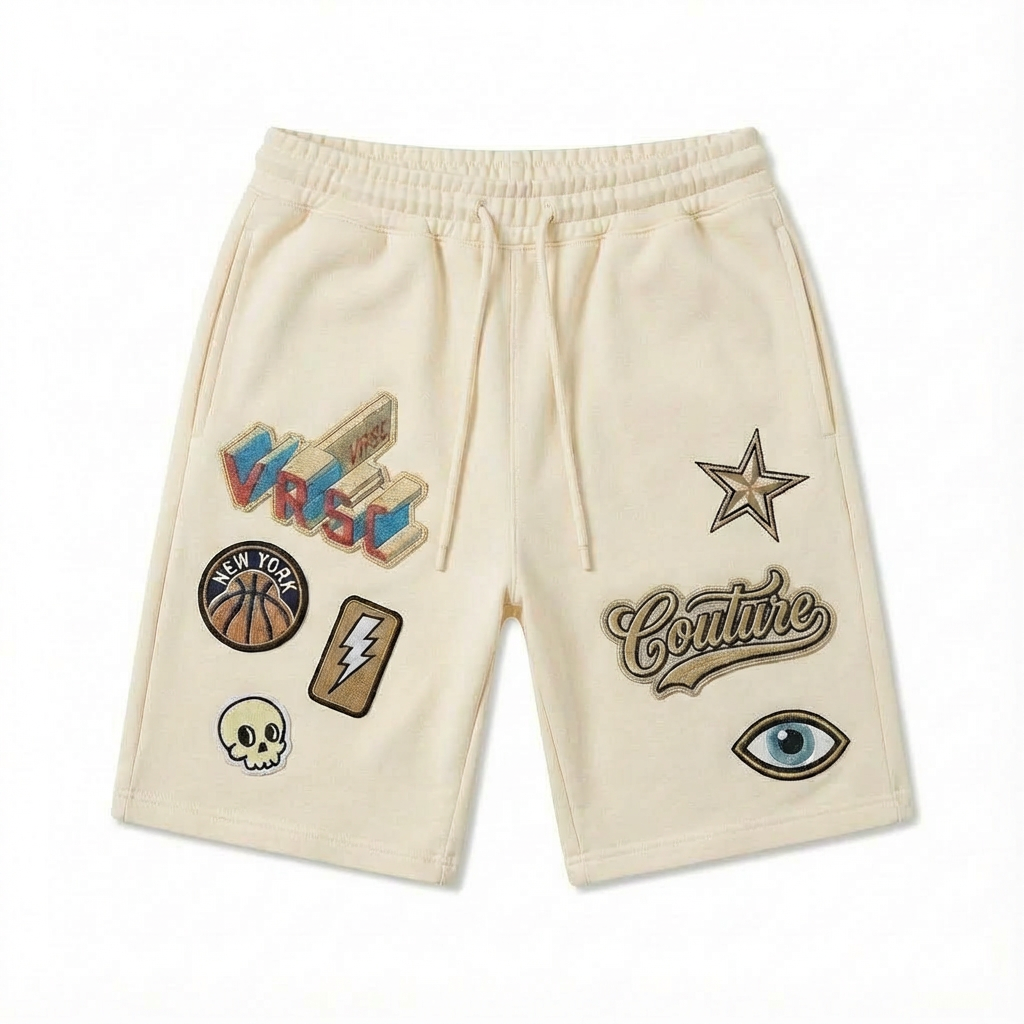 VRSC Couture Multi-Patch Shorts - Beige