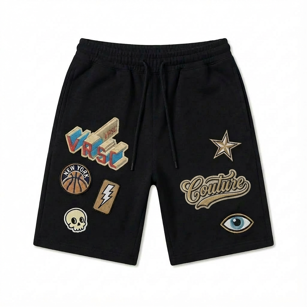 VRSC Couture Multi-Patch Shorts - Nero
