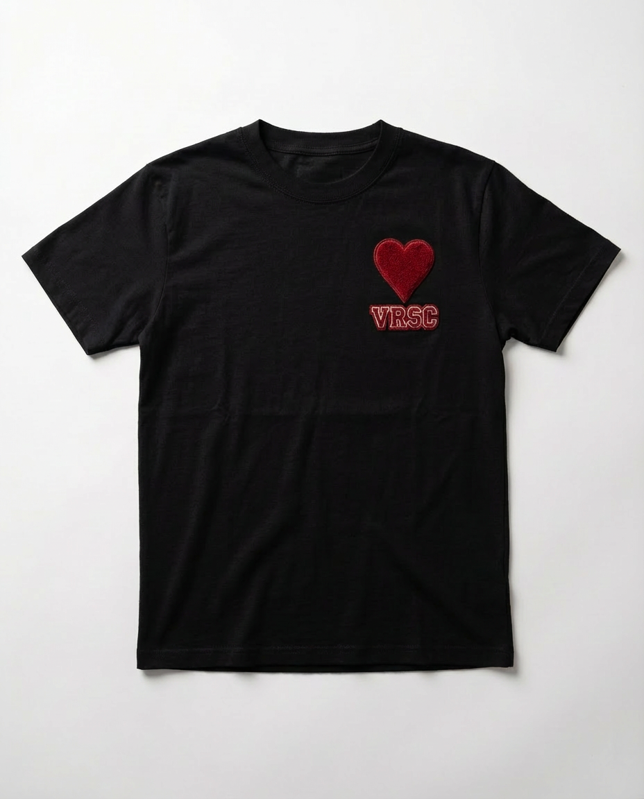 VRSC Couture Heart Patch Tee - Nero