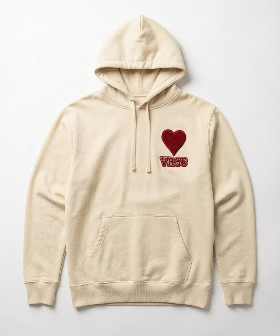 VRSC Couture Heart Patch Hoodie - Beige