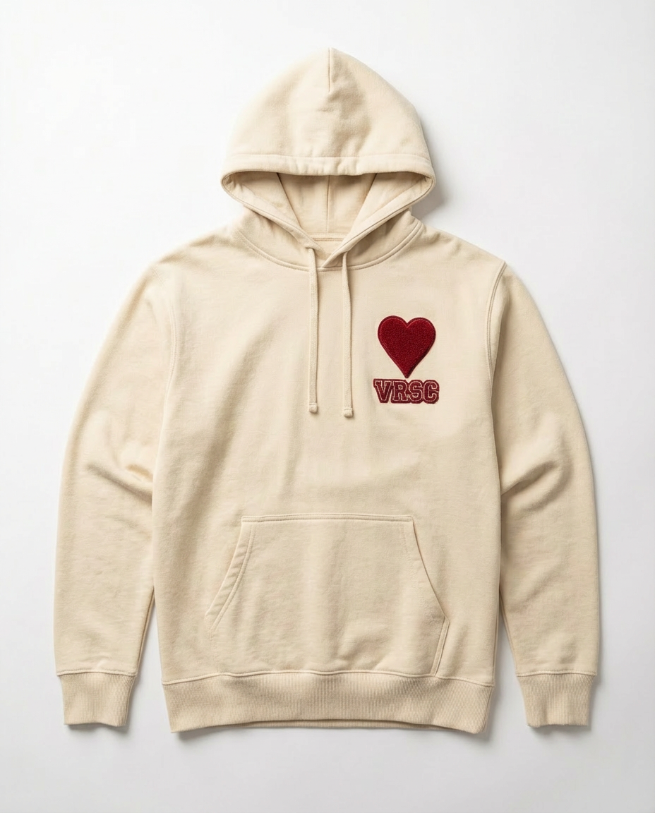 VRSC Couture Heart Patch Hoodie - Beige