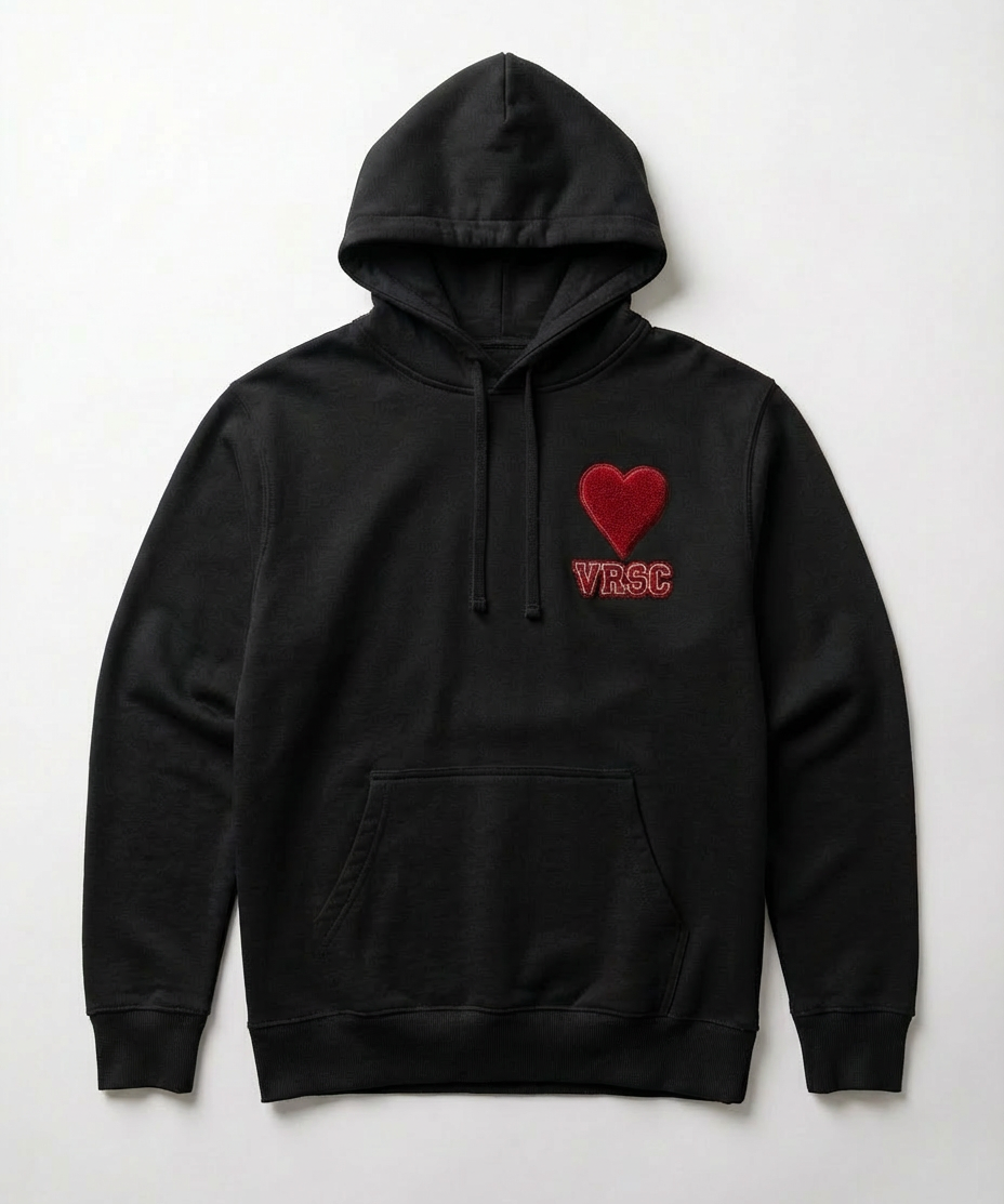 VRSC Couture Heart Patch Hoodie - Nero