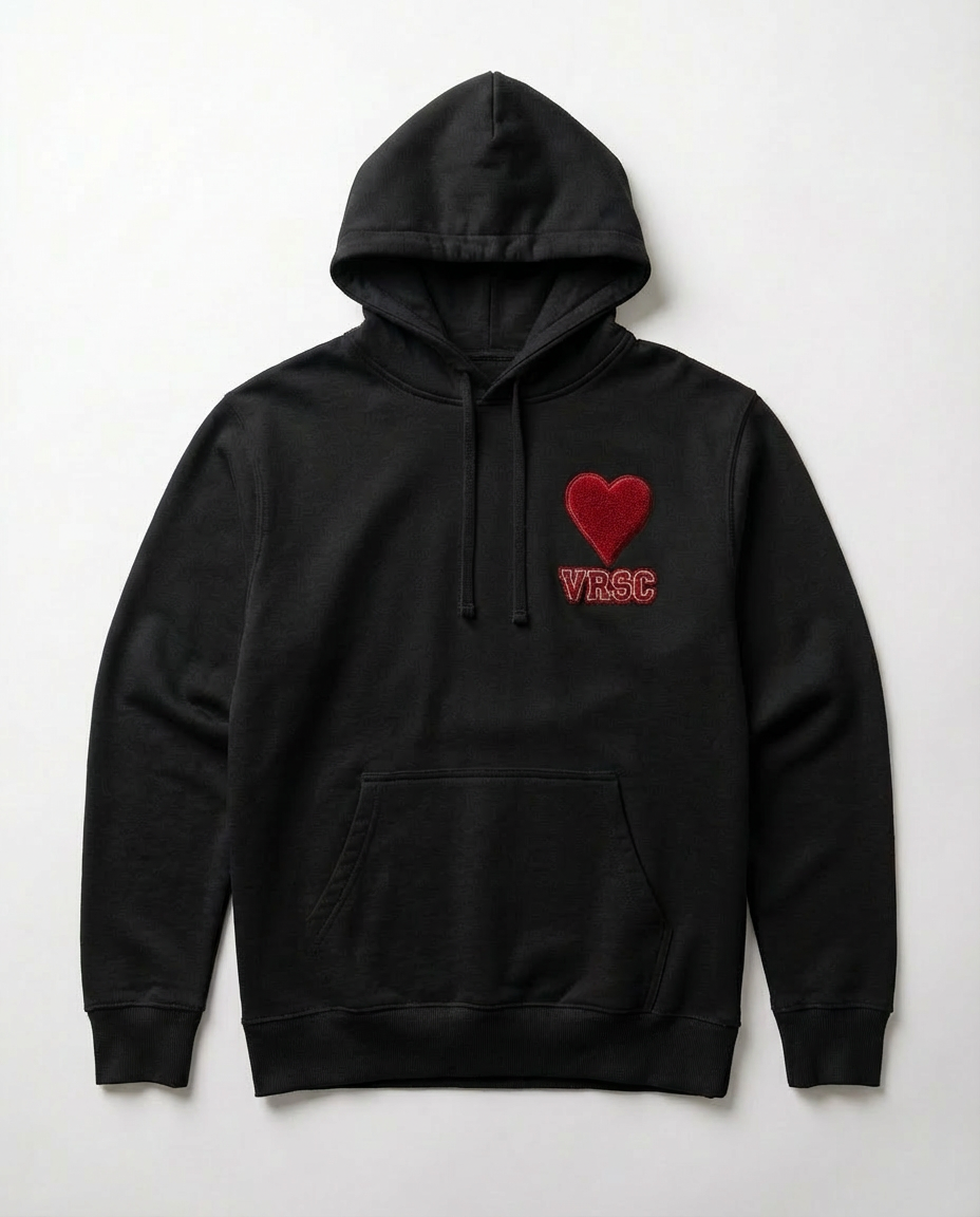 VRSC Couture Heart Patch Hoodie - Nero