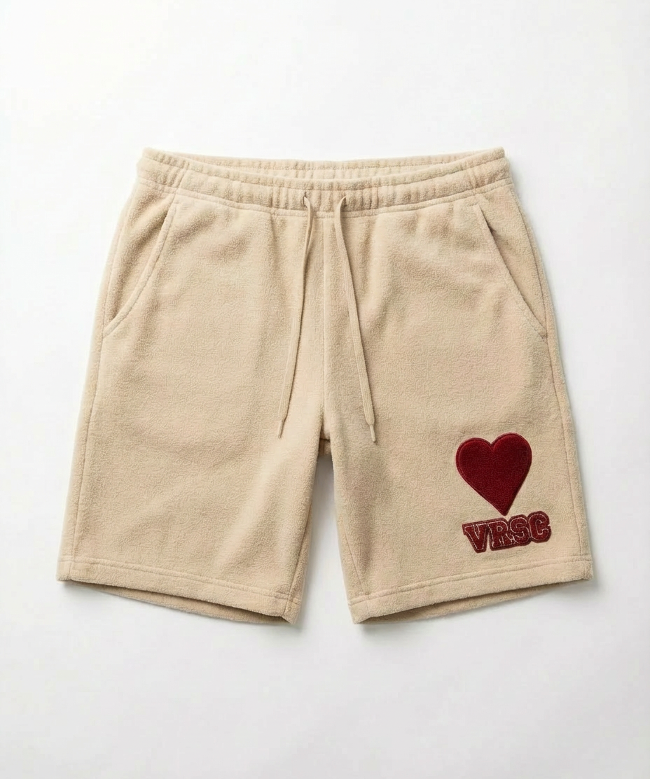VRSC Couture Heart Patch Shorts - Beige