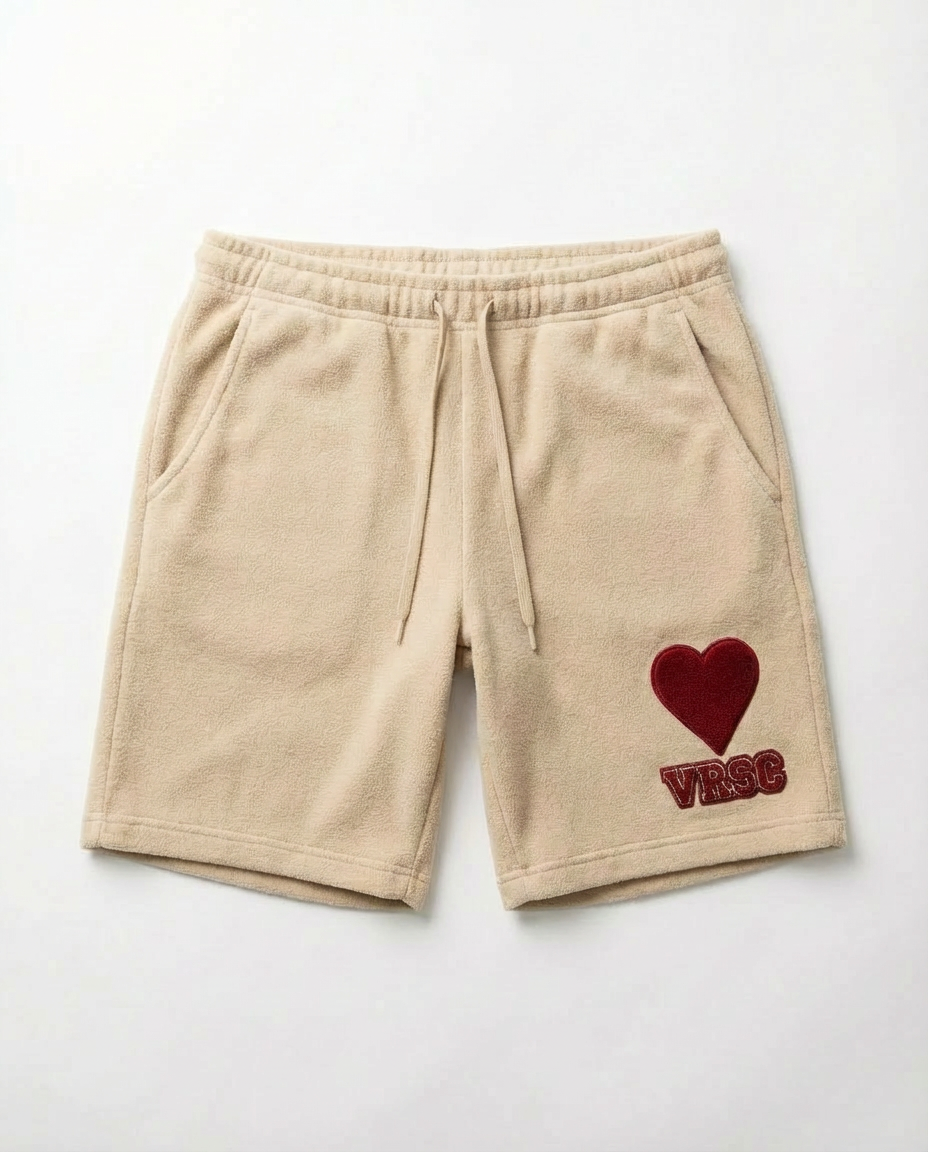 VRSC Couture Heart Patch Shorts - Beige